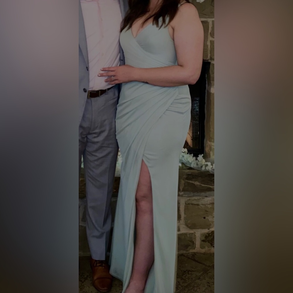 Sage Azazie Bridesmaid Dress, size 8